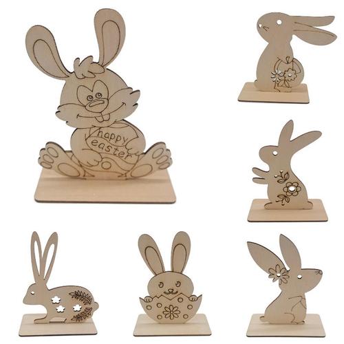 木质复活节工艺品兔子木质摆件桌面装饰品兔子派对工艺品摆件